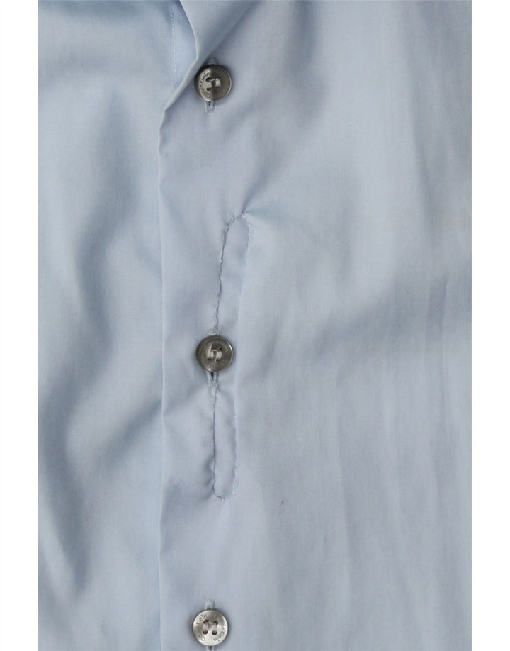 CALVIN KLEIN Mens Fitted Shirt Size 15 1/2 39 Medium Blue Cotton Vintage Calvin Klein and Second-Hand Calvin Klein from Messina Hembry 