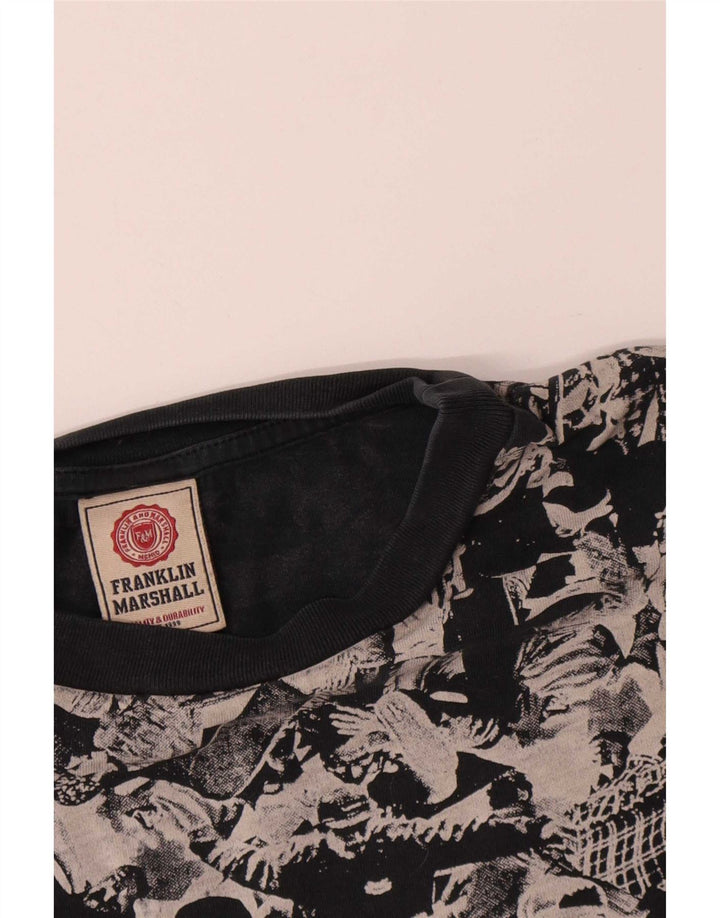 Franklin Marshall Mens Graphic T-Shirt Top Small Grey Cotton