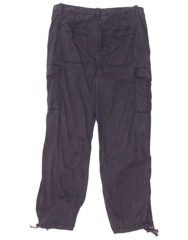 Marks & Spencer Damen-Cargohose mit hoher Taille, gerade, W34, L31, Marineblau