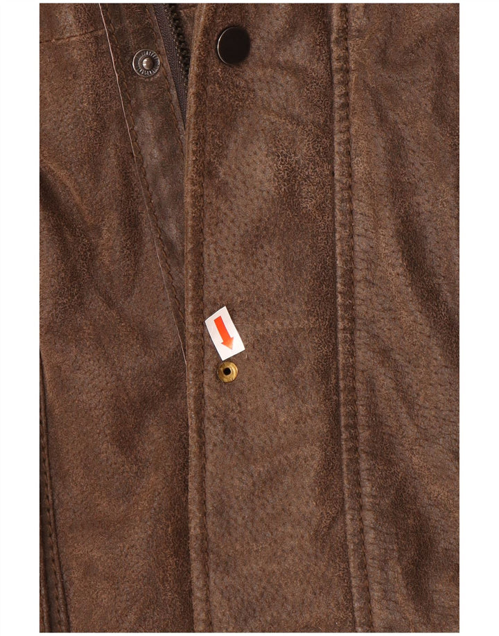 Conbipel Herren Ledermantel mit Kapuze IT 54 XL Braunes Leder