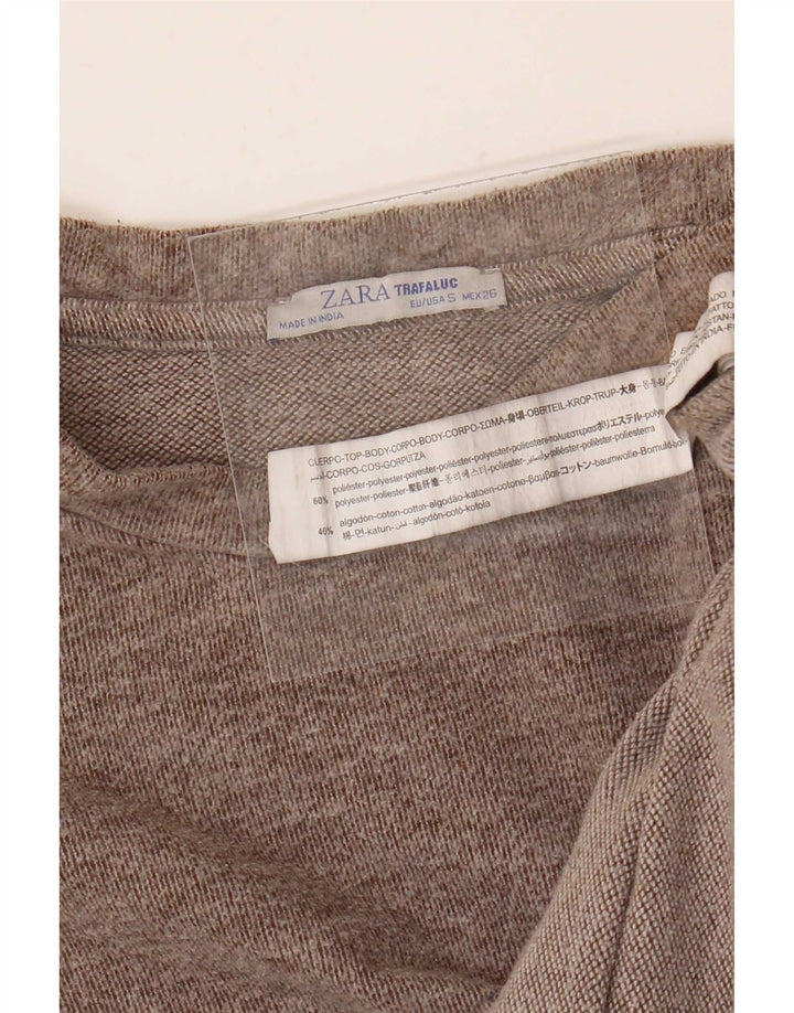 Zara Damen-Pullover, übergroß, Rundhalsausschnitt, Gr. 10, Größe S, Grau, Polyester