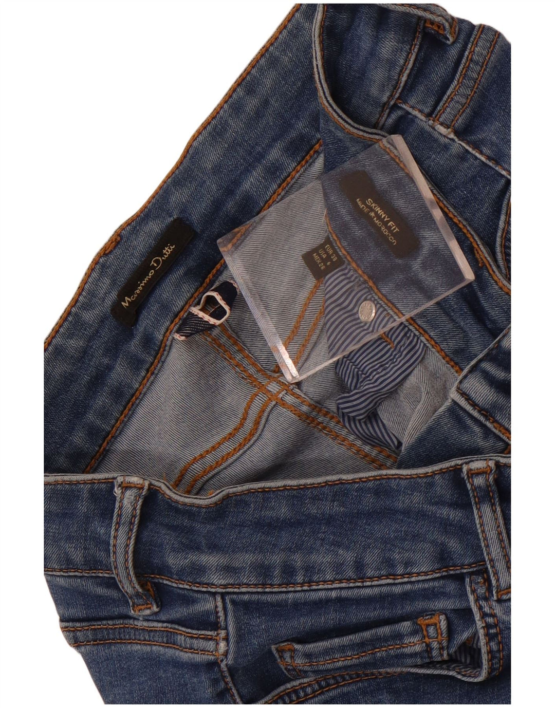 Massimo Dutti Damen Skinny Jeans EU 38 Small W28 L28 Blau
