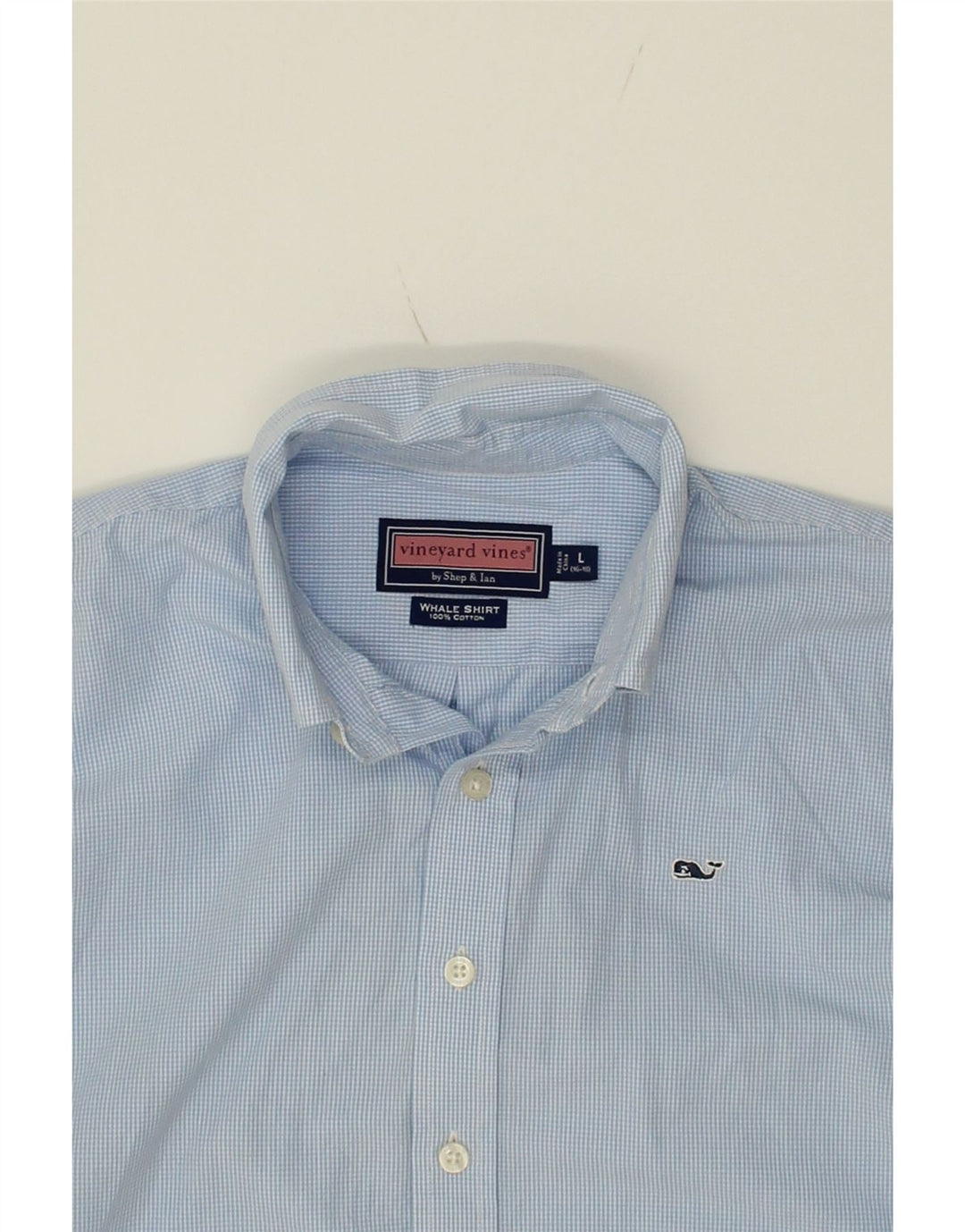 VINEYARD VINES Boys Shirt 15-16 Years Blue Check Cotton Vintage Vineyard Vines and Second-Hand Vineyard Vines from Messina Hembry 