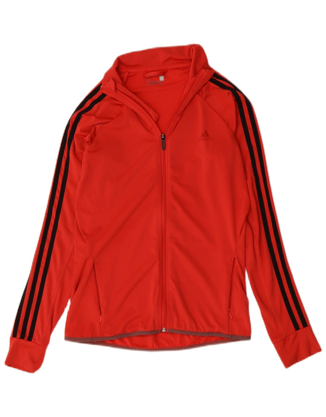 Adidas Damen Climalite Trainingsanzug Top Jacke UK 8/10 Small Rot Polyester