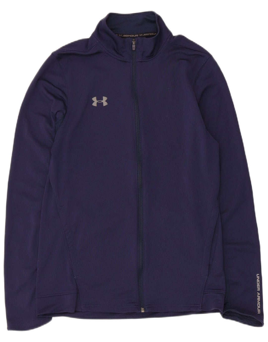 Under Armour Damen-Trainingsanzug-Top-Jacke UK 12 Medium Marineblau Polyester