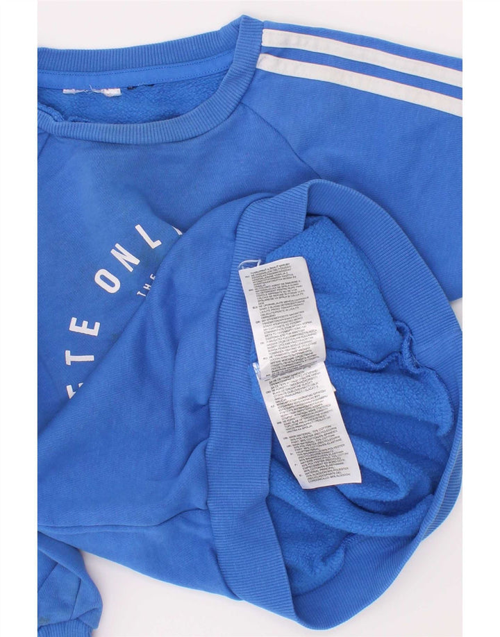 Adidas Jungen Grafik-Sweatshirt-Pullover, 2–3 Jahre, blaue Baumwolle
