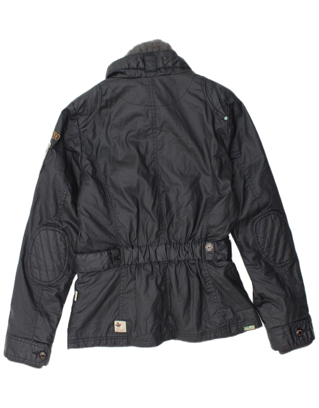 KHUJO Damen Utility-Jacke UK 14 Large Marineblaue Baumwolle