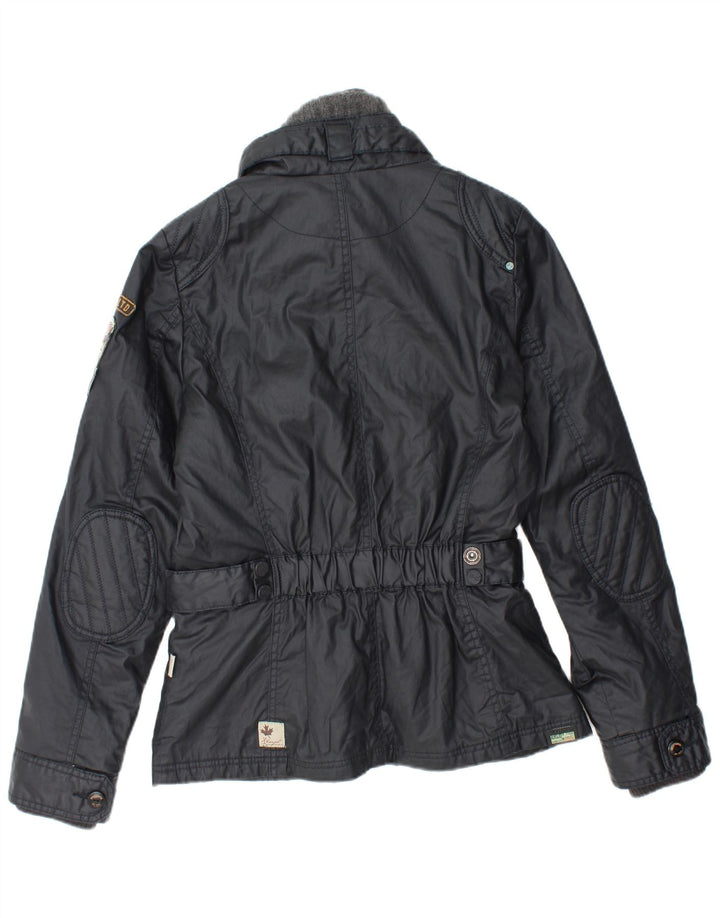 KHUJO Damen Utility-Jacke UK 14 Large Marineblaue Baumwolle