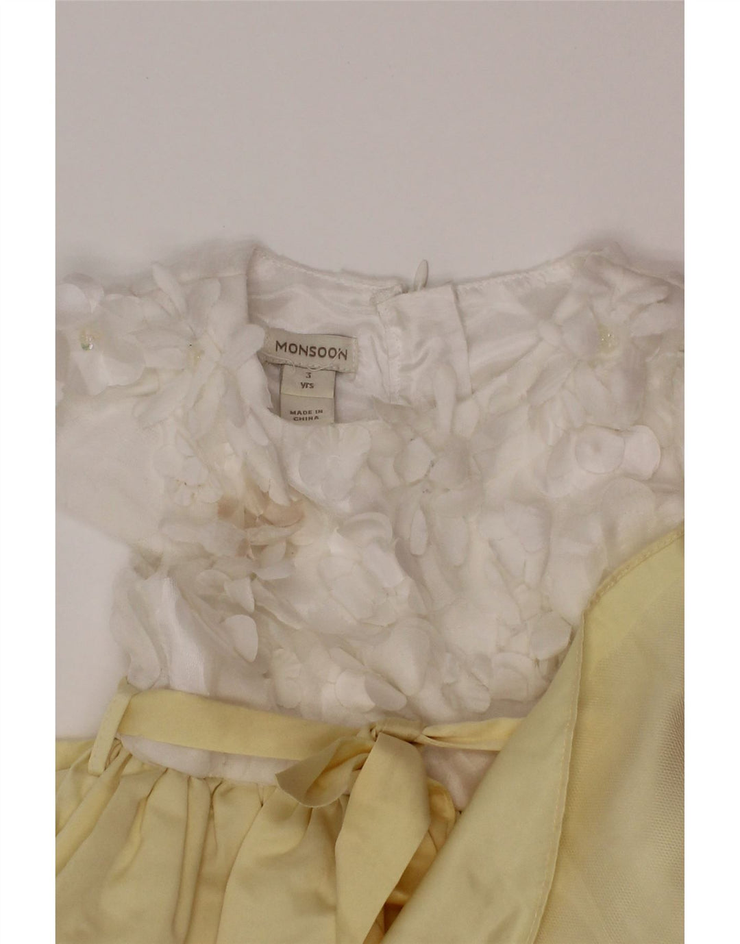 Monsoon A-Linien-Kleid für Mädchen, 2–3 Jahre, gelbes Colourblock-Polyester