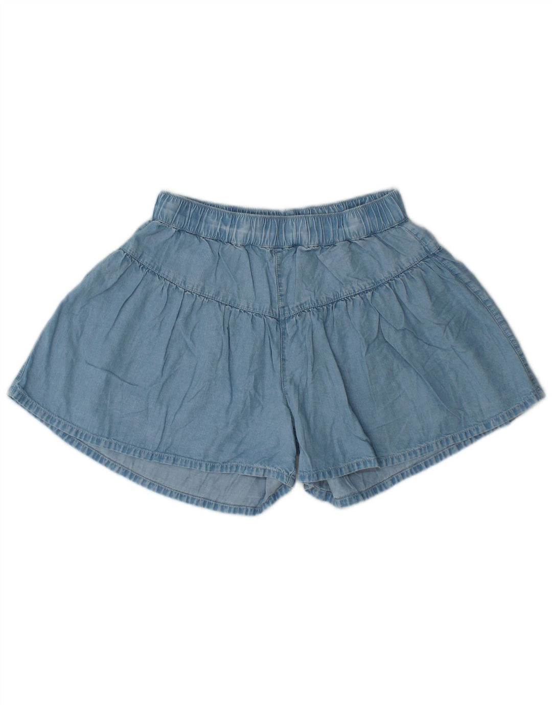 BENETTON Mädchen-Freizeitshorts, 11–12 Jahre, 2XL W28, blaues Lyocell