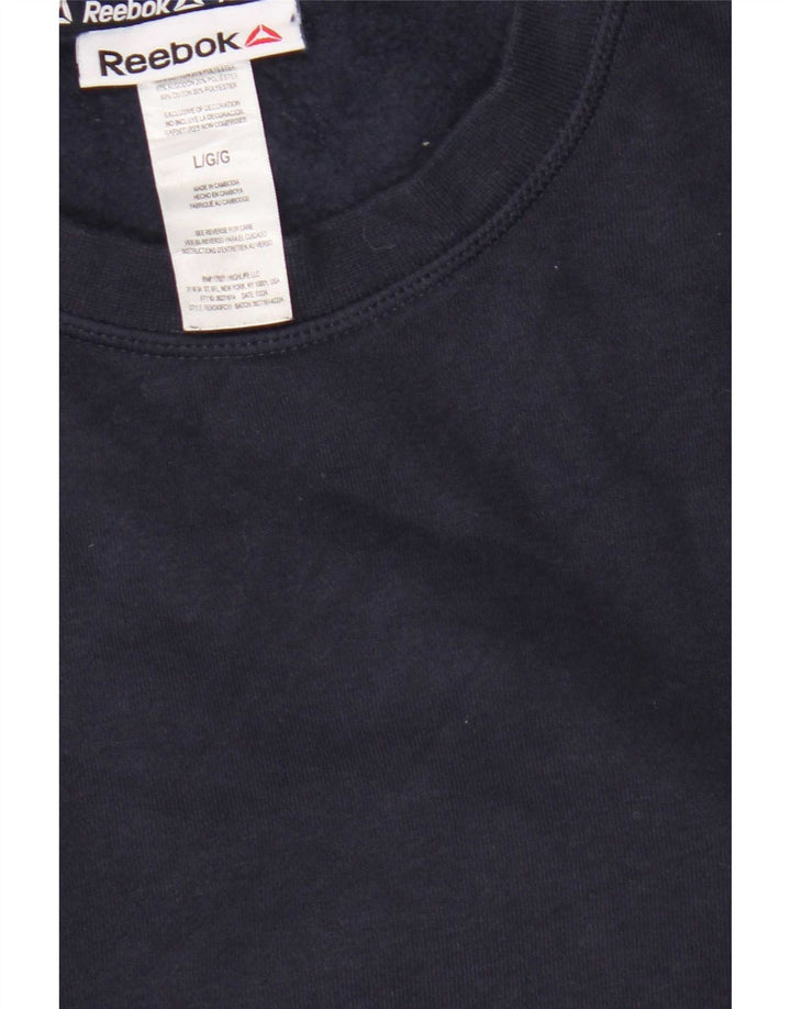 Reebok Herren Sweatshirt Pullover Large Marineblau Baumwolle