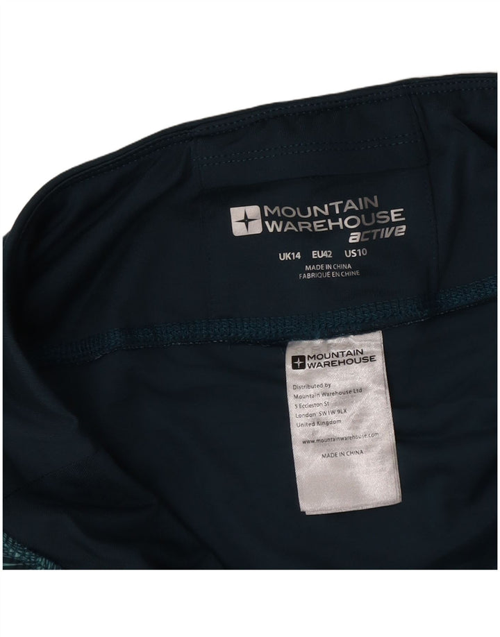 Mountain Warehouse Damen-Sportshorts mit abstraktem Muster, Gr. 14, Grün