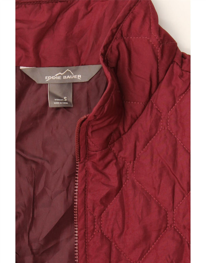 EDDIE BAUER Womens Quilted Jacket UK 10 Small Burgundy Polyester Vintage Eddie Bauer and Second-Hand Eddie Bauer from Messina Hembry 