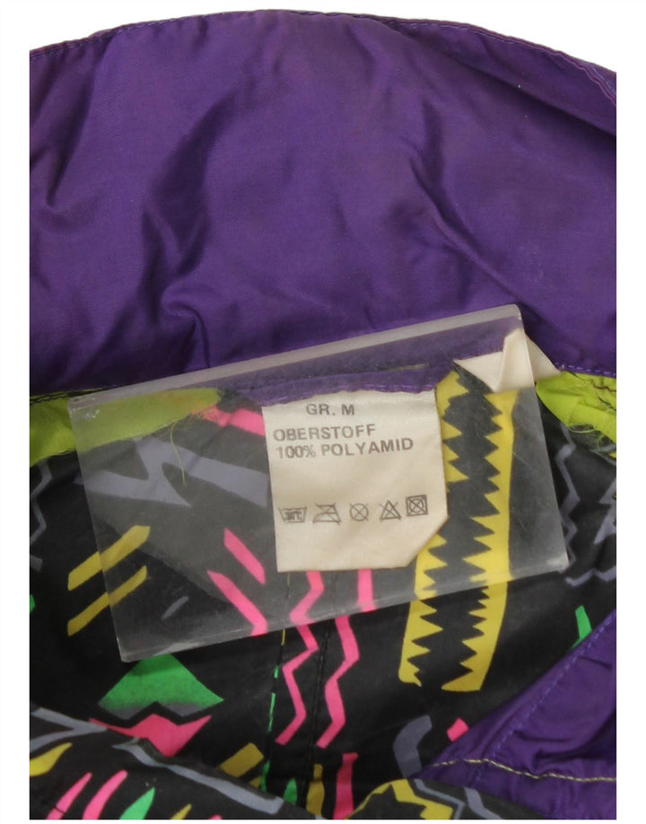 Vintage Herren Regenjacke UK 38 Medium Lila Geometrisch Polyamid