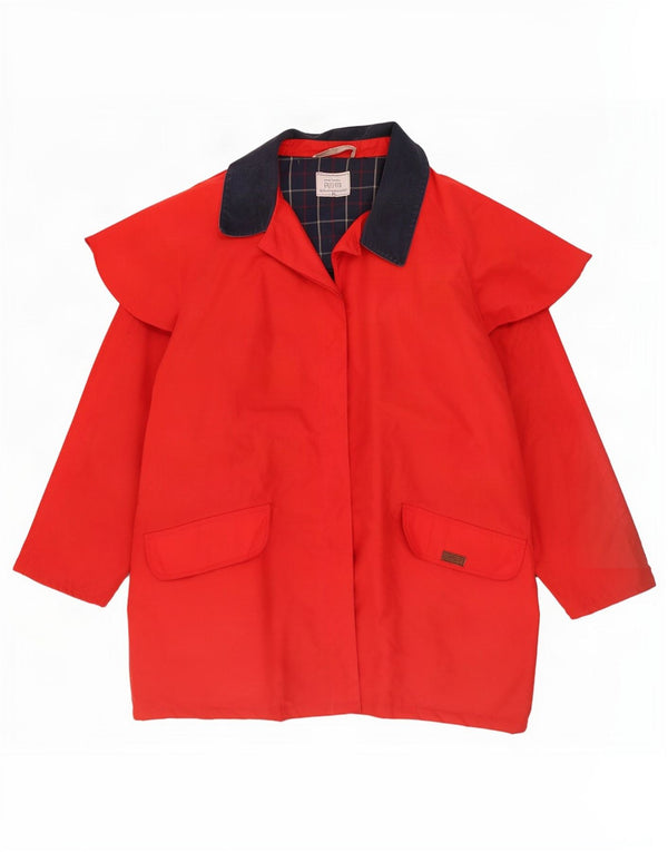 Puffa Damen Übergroßer Capelet-Mantel UK 18 XL Roter Colourblock-Polyester