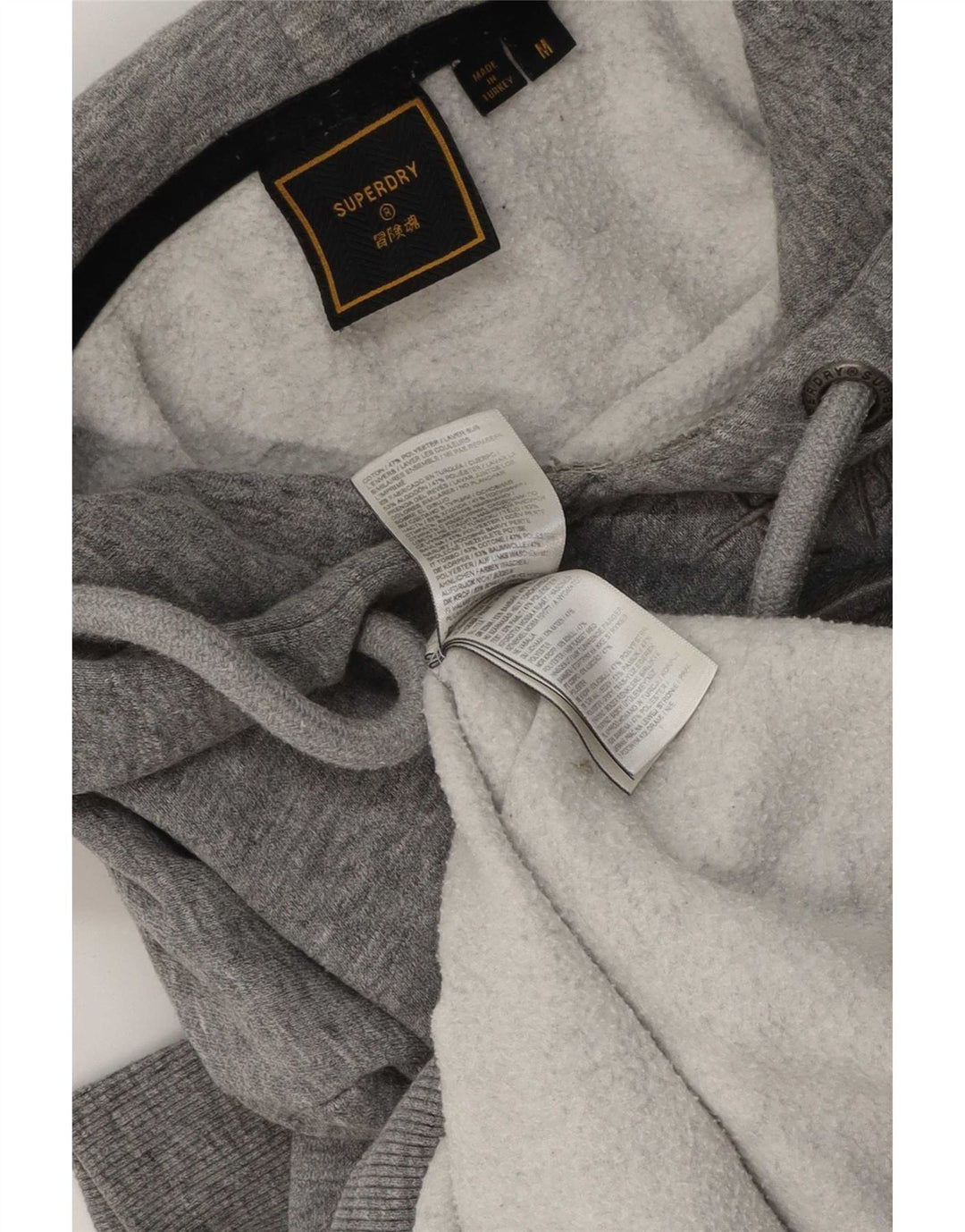 Superdry Herren-Pullover mit grafischem Kapuzenpullover, mittelgrau gesprenkelte Baumwolle