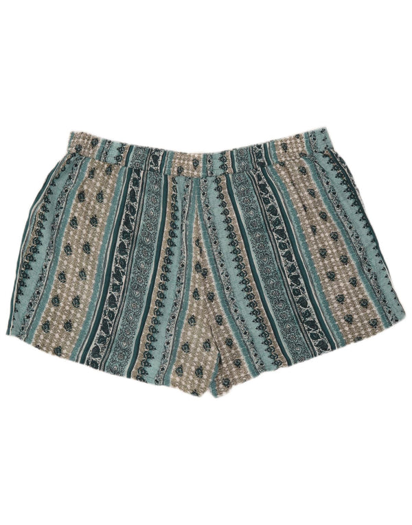Marks & Spencer Damen Hotpants UK 22 3XL W44 Türkis geblümte Viskose
