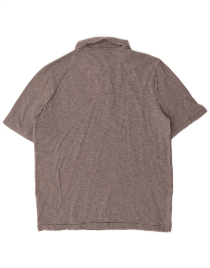 Nike Herren-Poloshirt aus mittelgrau gefleckter Baumwolle