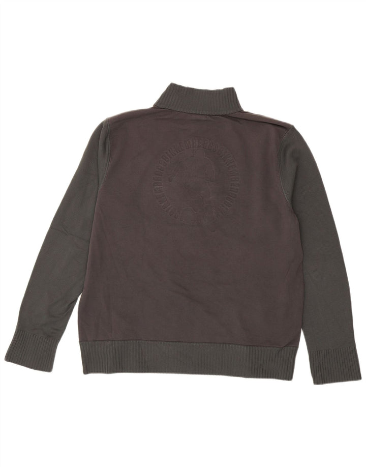 Bikkembergs Herren-Pullover mit Reißverschluss am Hals, XL, Grau