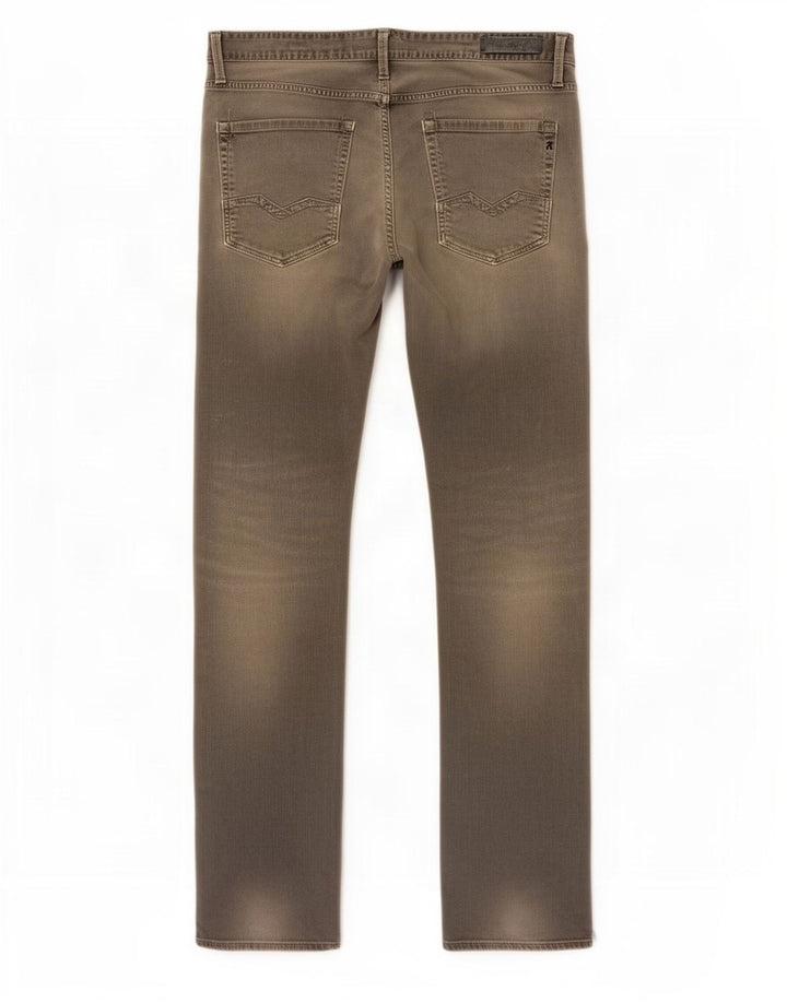 Replay Herren Waitom Slim Jeans W36 L36 Graue Baumwolle