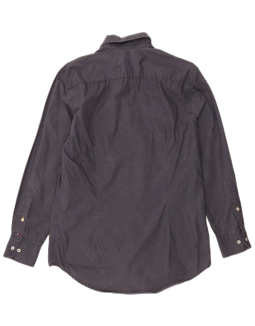 TOMMY HILFIGER Herren Slim Fit Hemd Mittelblau gepunktete Baumwolle