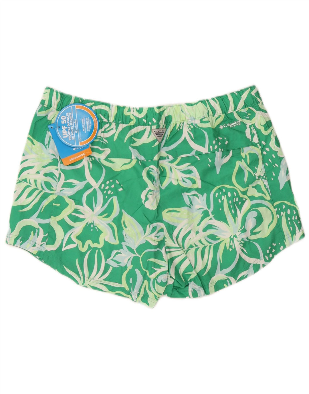 Columbia Herren-Badeshorts, groß, grünes Blumenmuster, Polyester