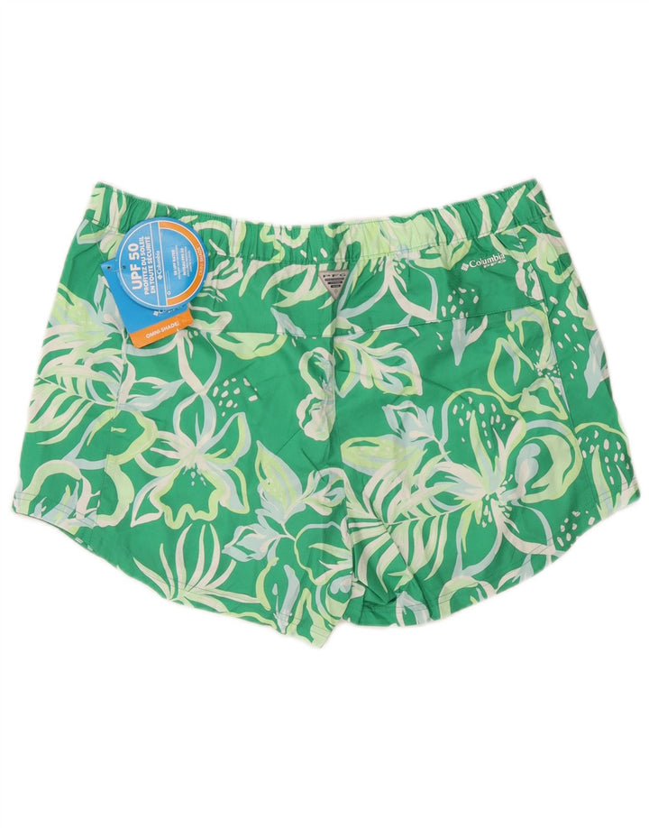 Columbia Herren-Badeshorts, groß, grünes Blumenmuster, Polyester