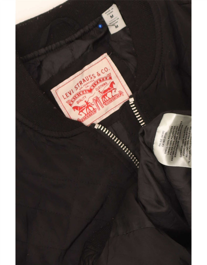 Levi's Damen Bomberjacke UK 14 Mittelschwarzes Polyester
