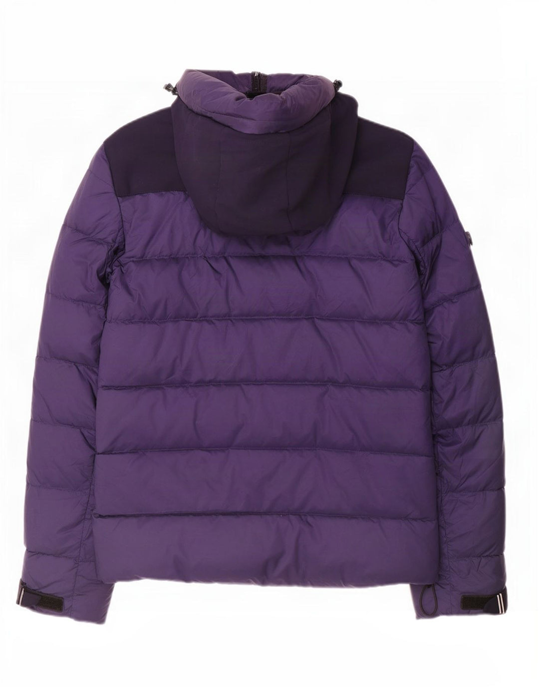 Wattierte Vintage-Herrenjacke mit Kapuze, UK-Größe 38, mittleres Marineblau, Farbblock