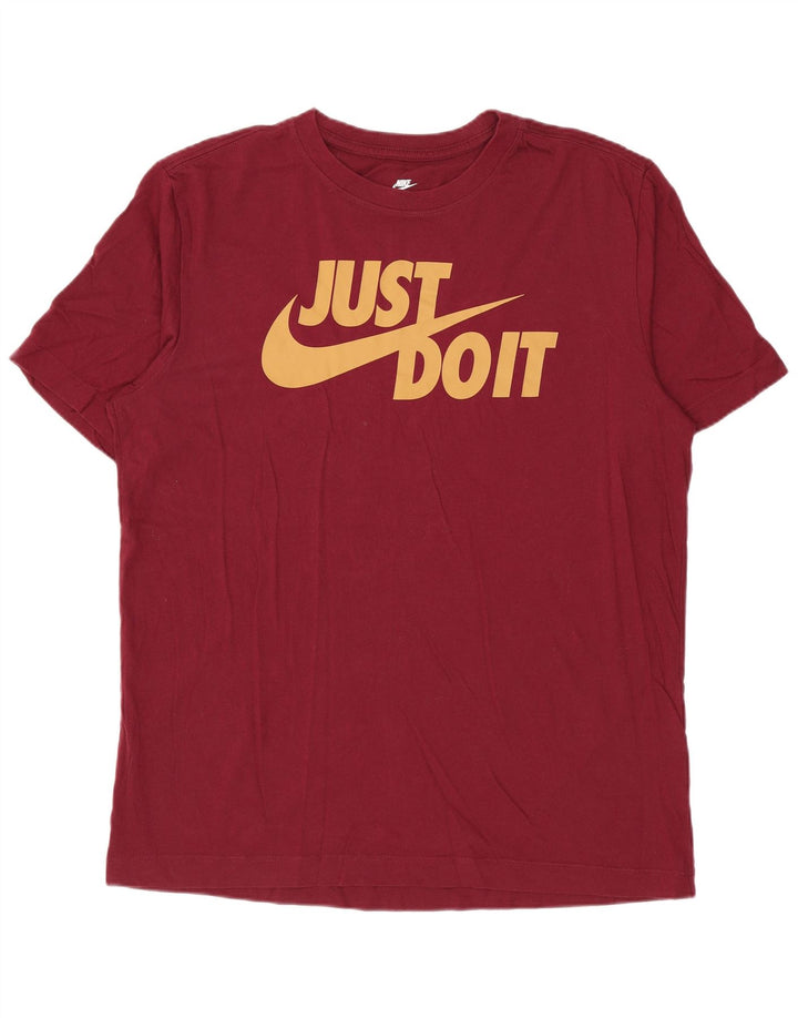 NIKE Herren-T-Shirt mit Grafik, mittlere Burgunderrote Baumwolle