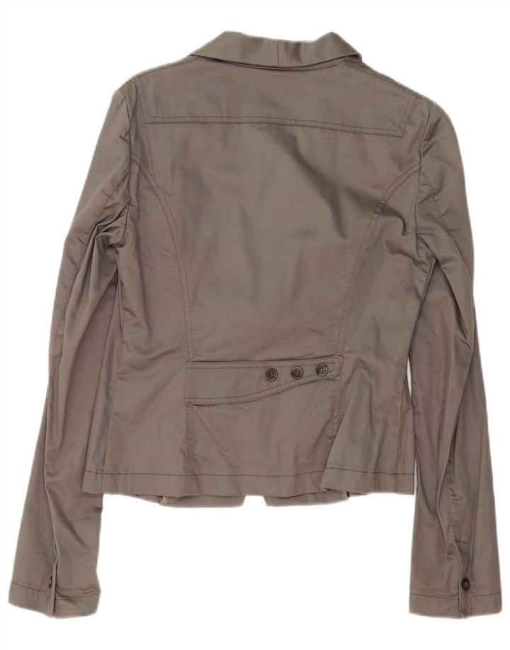 Trussardi Jeans Damen 2-Knopf-Blazer-Jacke IT 42 Mittelgrau
