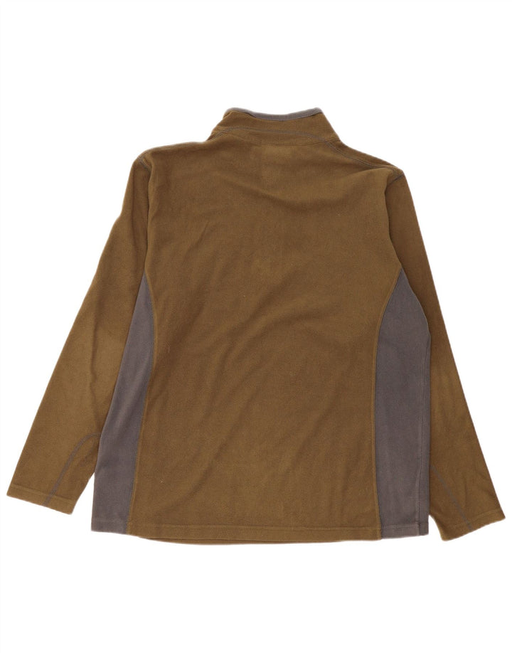 Columbia Herren-Fleecepullover mit Reißverschluss am Hals, großes Khaki-Farbblock-Polyester