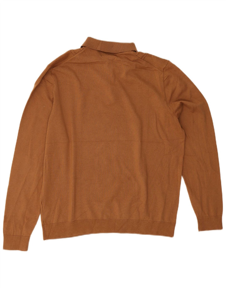 Marks & Spencer Herren-Pullover mit Rollkragen, groß, aus brauner Baumwolle