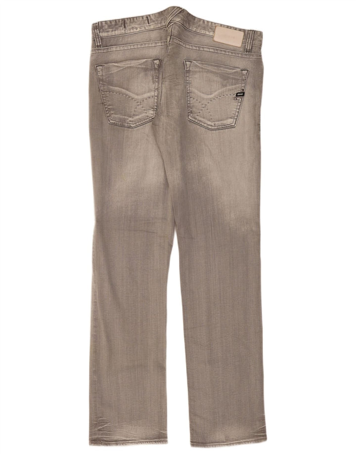 Gas Damen Straight Jeans W38 L34 Graue Baumwolle