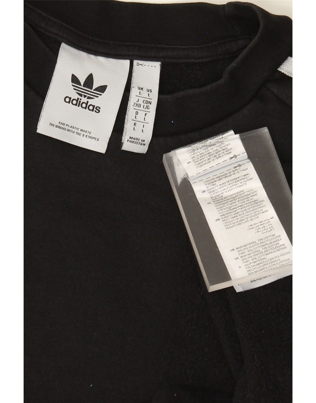 Adidas Herren Sweatshirt Pullover Large Schwarz Baumwolle