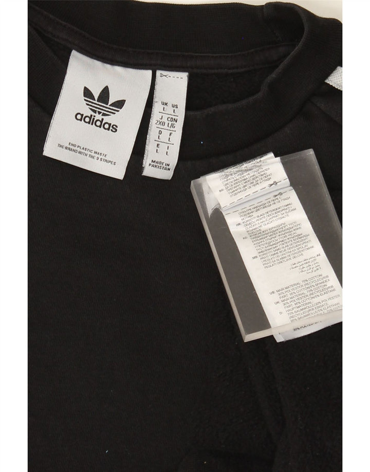 Adidas Herren Sweatshirt Pullover Large Schwarz Baumwolle