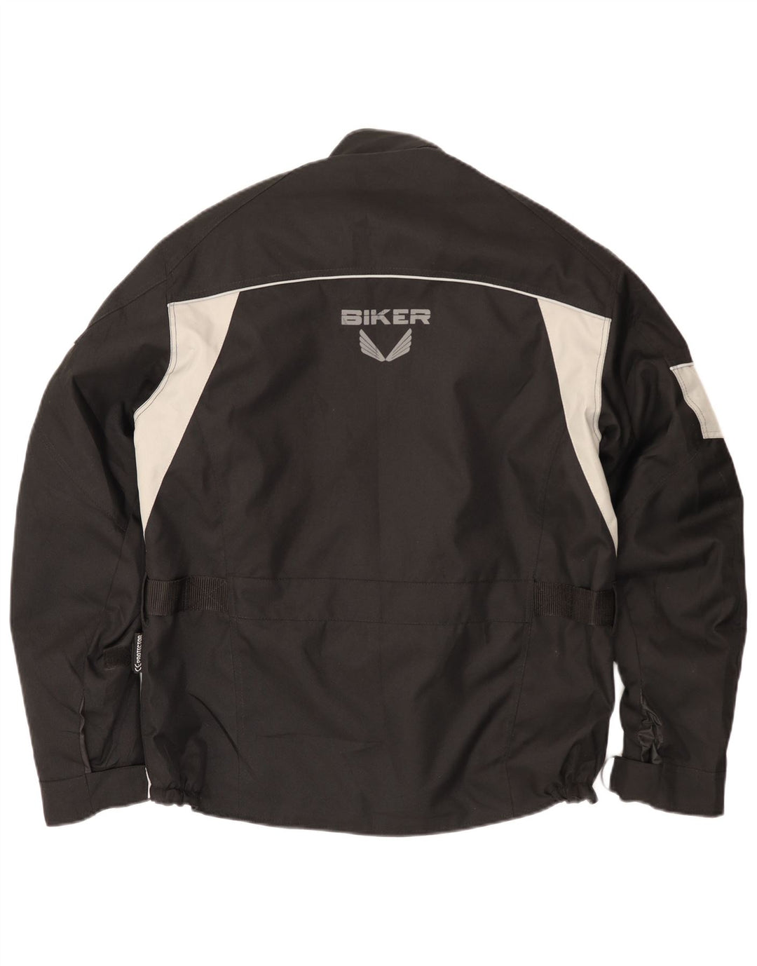 Biker-Herren-Biker-Racer-Jacke, Größe 50, Mittelschwarz, Colourblock-Polyester