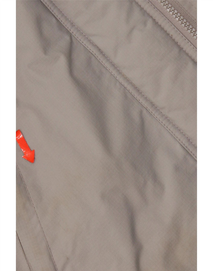 Superdry Damen-Windbreakerjacke mit Kapuze, UK 16, Größe L, graues Nylon