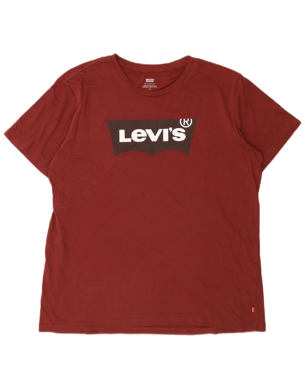 Levi's Herren-T-Shirt mit Grafik, Größe L, Burgunderrot, Baumwolle