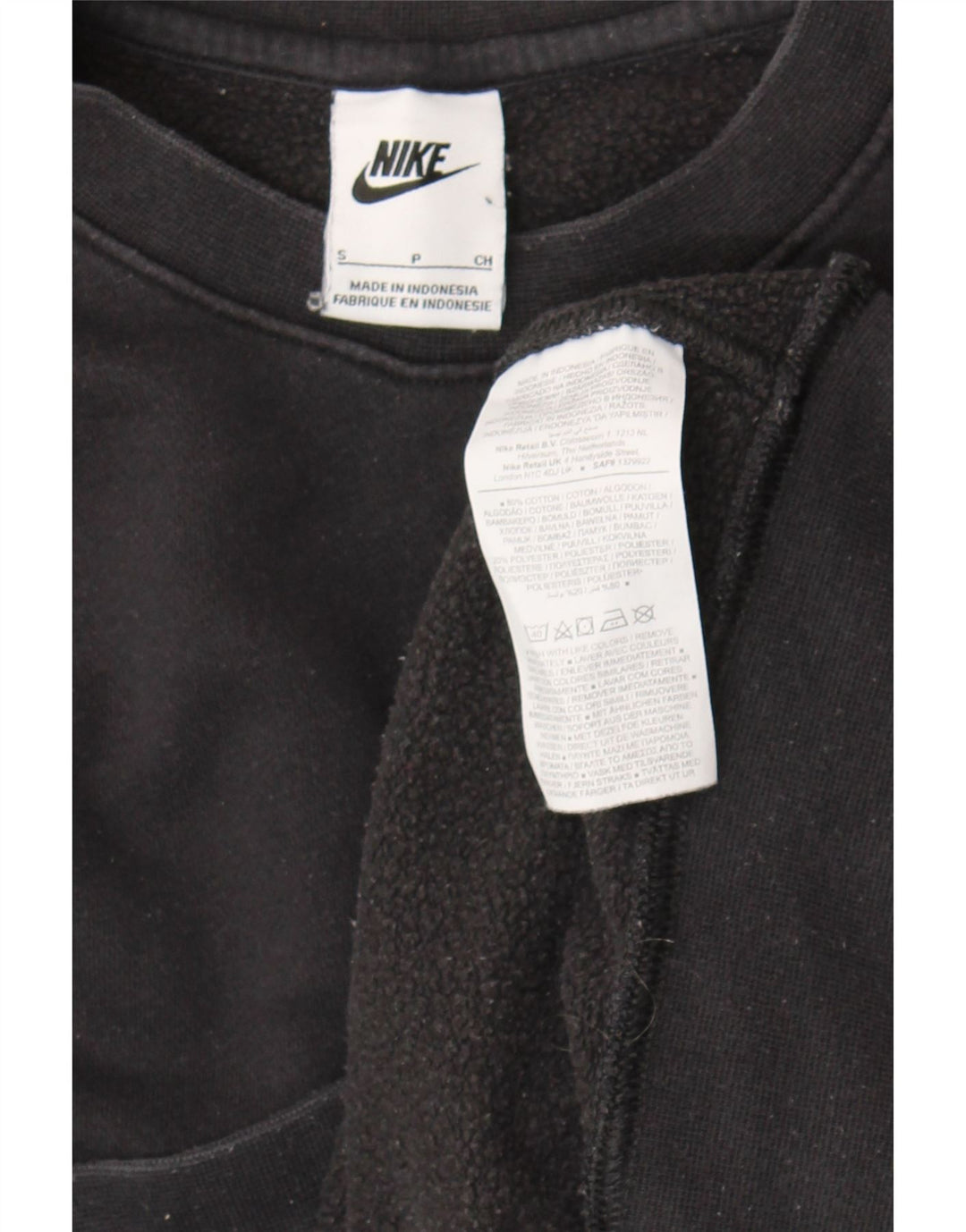 Nike Herren Sweatshirt Pullover Small Schwarz Baumwolle