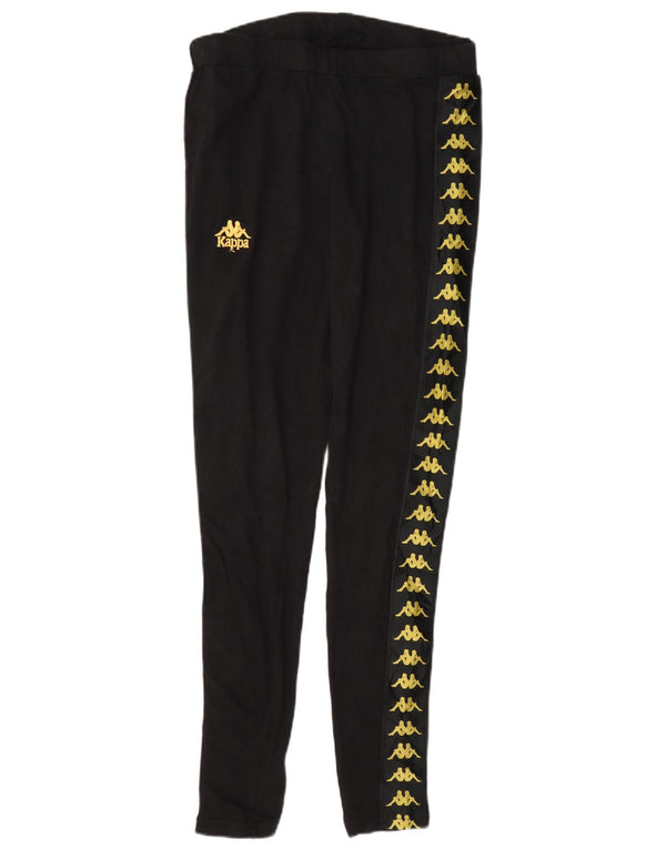 Kappa Womens Graphic Leggings UK 14 Große schwarze Baumwolle