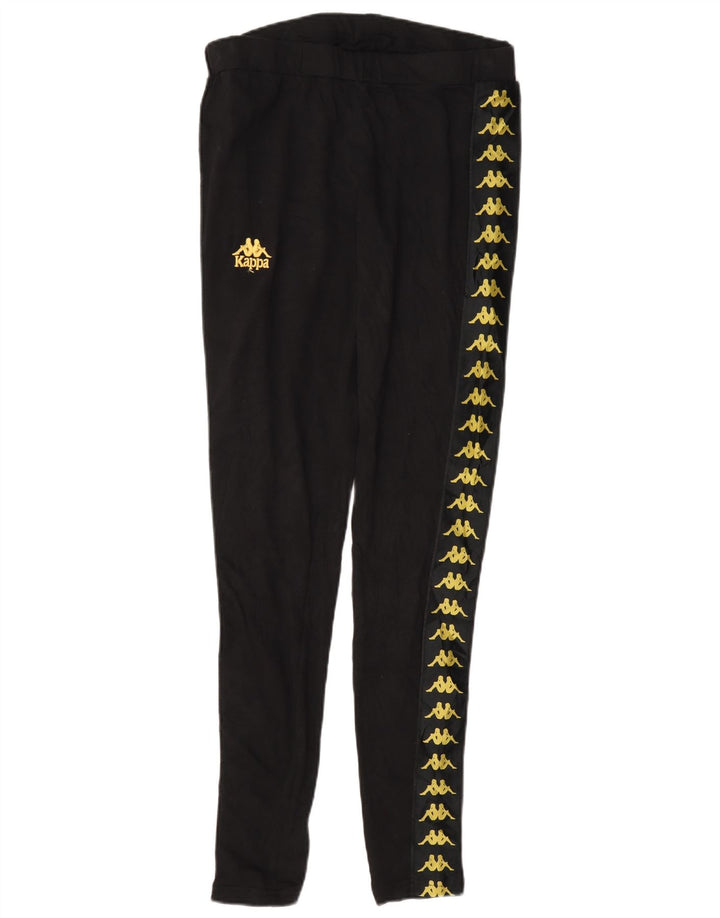 Kappa Womens Graphic Leggings UK 14 Große schwarze Baumwolle