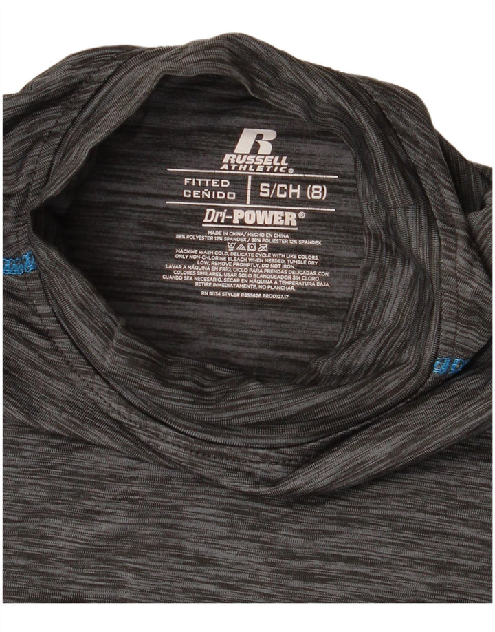 Russell Athletic Jungen-Oberteil, langärmlig, 7–8 Jahre, Größe S, Grau meliert