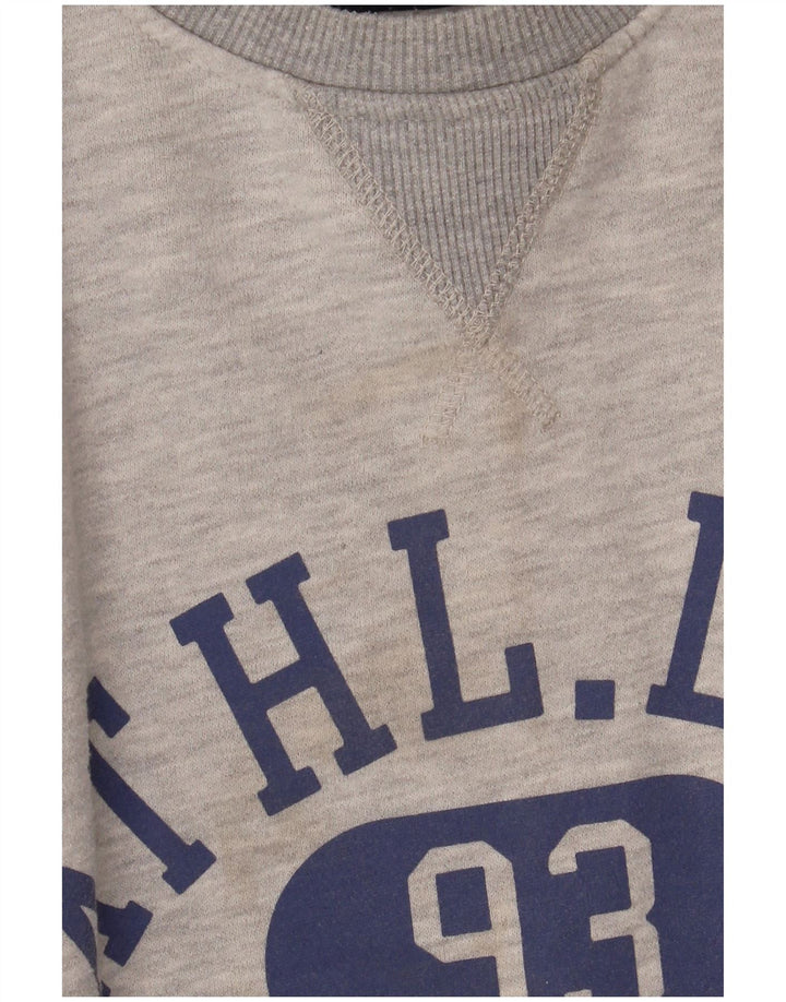 Crew Clothing Herren-Sweatshirt mit Grafik, groß, grau meliert, Baumwolle