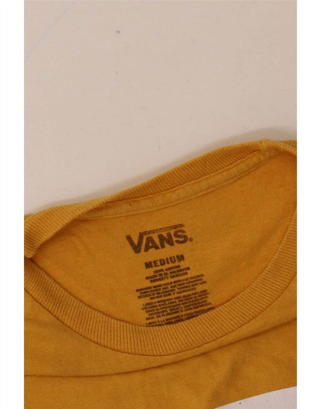 VANS Womens Graphic T-Shirt Top UK 14 Mittelgelbe Baumwolle