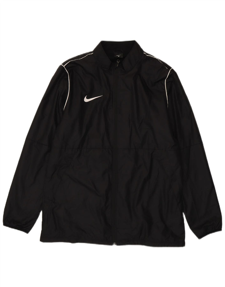 Nike Herren-Trainingsanzug-Oberteil, große Jacke aus schwarzem Polyester