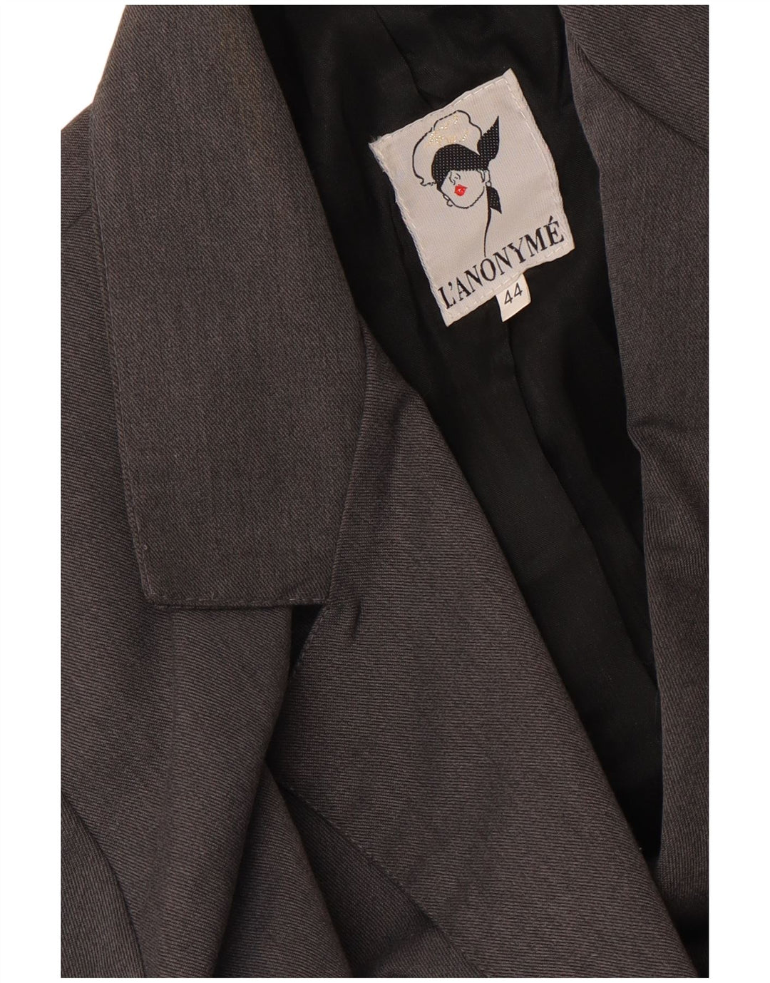 Vintage Damen Crop Zweireiher Blazer Jacke IT 44 Mittelgrau