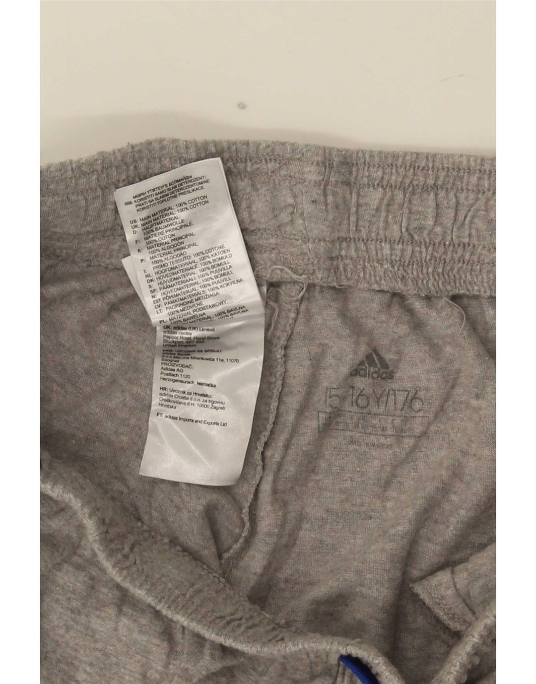 Adidas Sportshorts für Jungen, 15–16 Jahre, graue Baumwolle