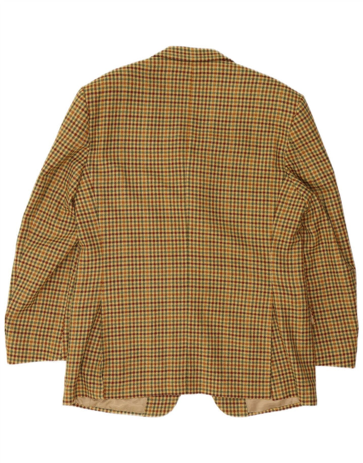 Ermenegildo Zegna Herren-Blazer mit 3 Knöpfen, IT 52, groß, beige Hahnentrittmuster
