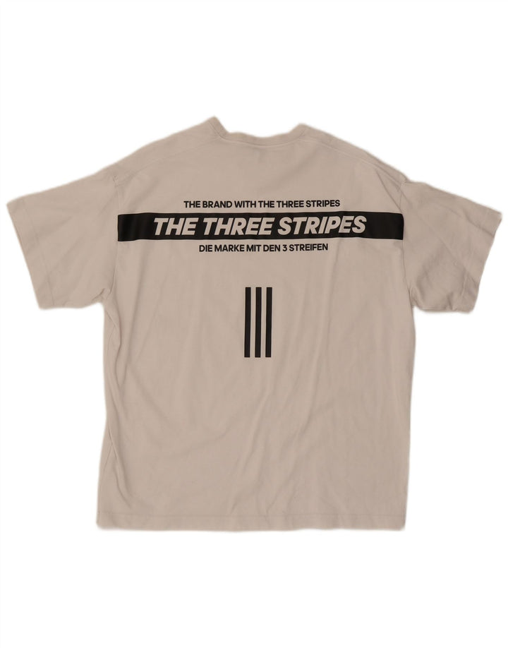 Adidas Herren T-Shirt mit Grafik, groß, aus weißer Baumwolle